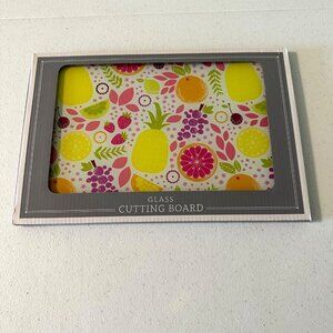 Small Glass Cutting board Fruit theme pineapple lime orange grapes tropical